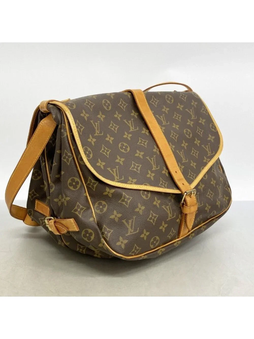 Louis Vuitton Shoulder Bag Monogram Saumur 35 Brown
